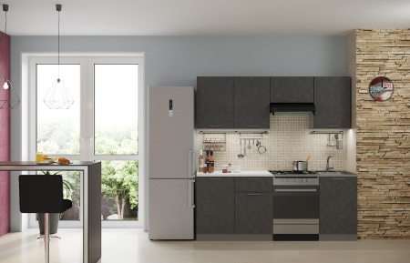 Кухонный Гарнитур Олива Бетон МДФ 1600/1700/1800/2000/2100 мм